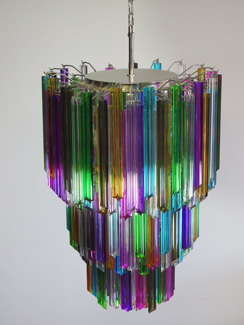 Murano Lysekrone – 184 Multifargede Prismeglass – detalj 3 – Murano Classics