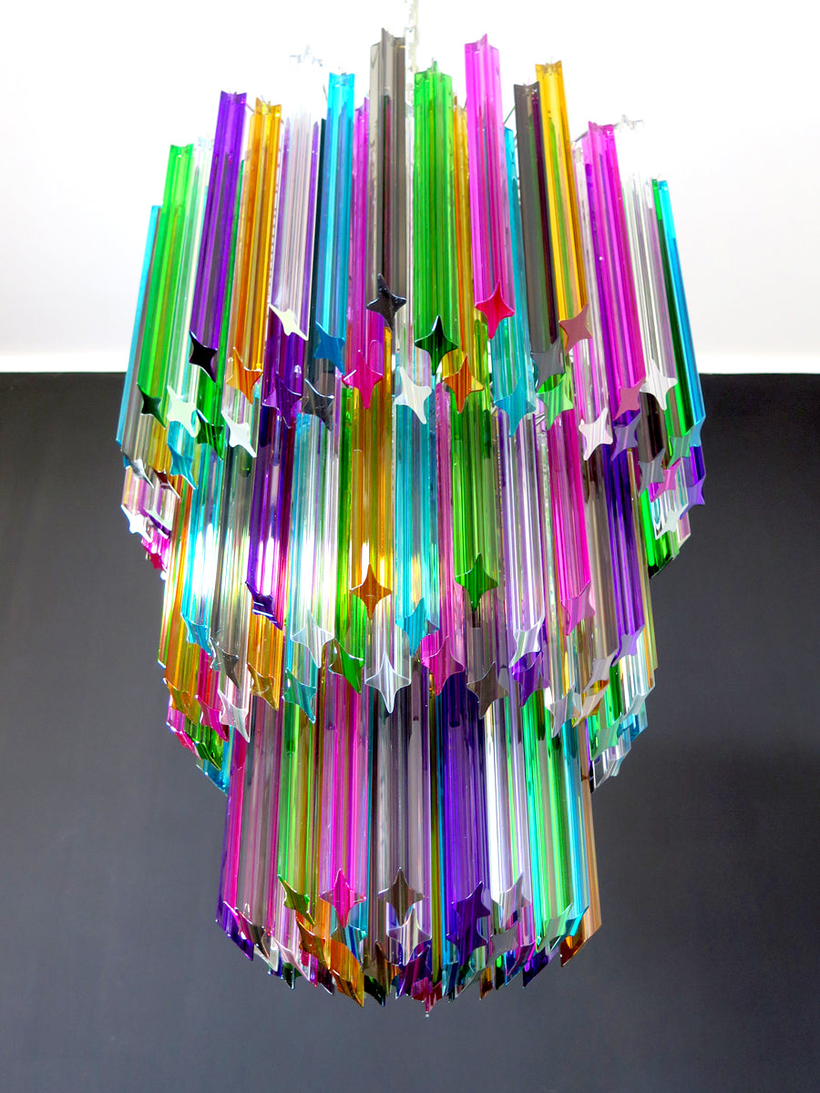 Murano Lysekrone – 184 Multifargede Prismeglass – detalj 2 – Murano Classics