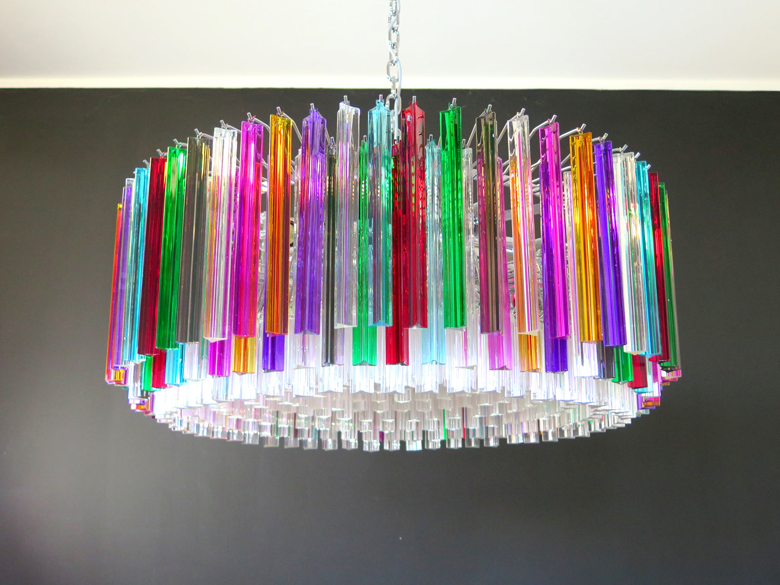 Murano Lysekrone – 391 Multifargede Prismeglass – detalj 3 – Murano Classics