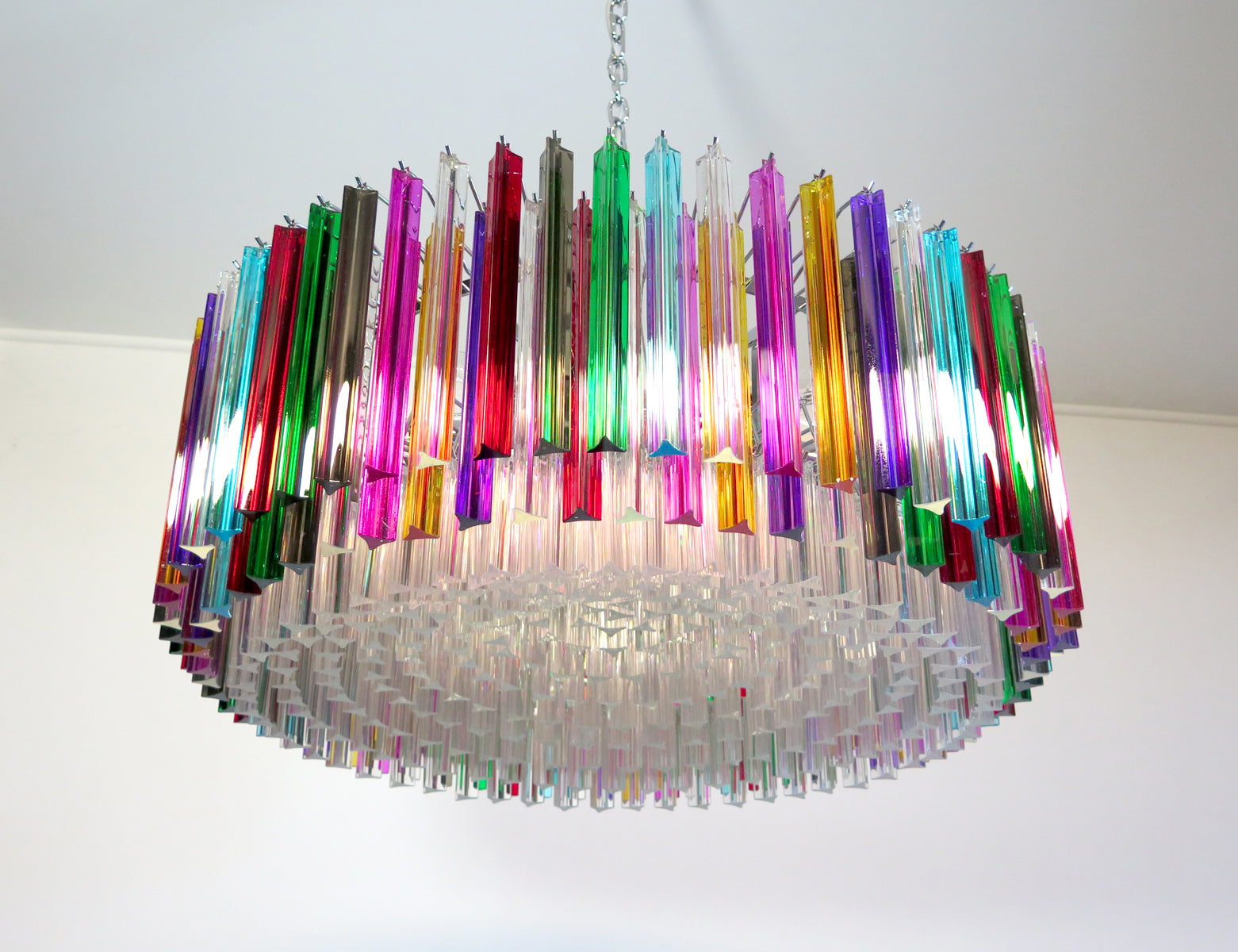 Murano Lysekrone – 391 Multifargede Prismeglass – detalj 7 – Murano Classics