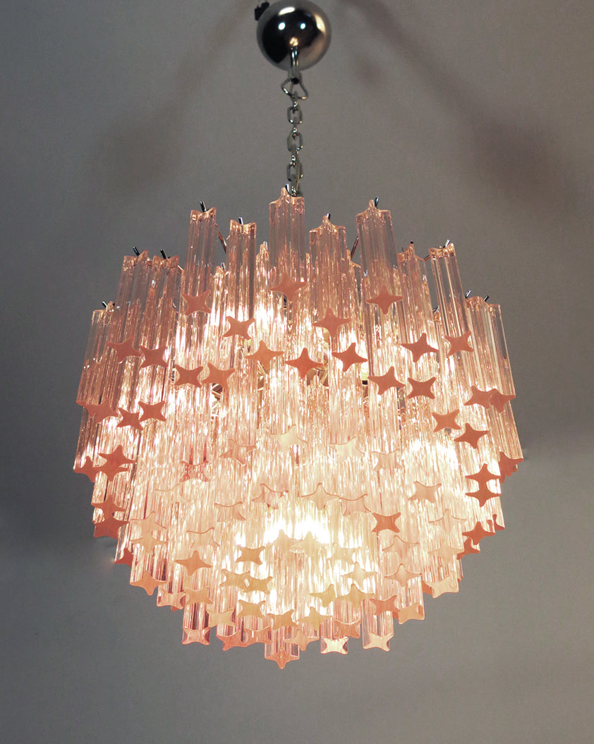 Murano Lysekrone – 107 Rosa Prismeglass – detalj 2 – Murano Classics