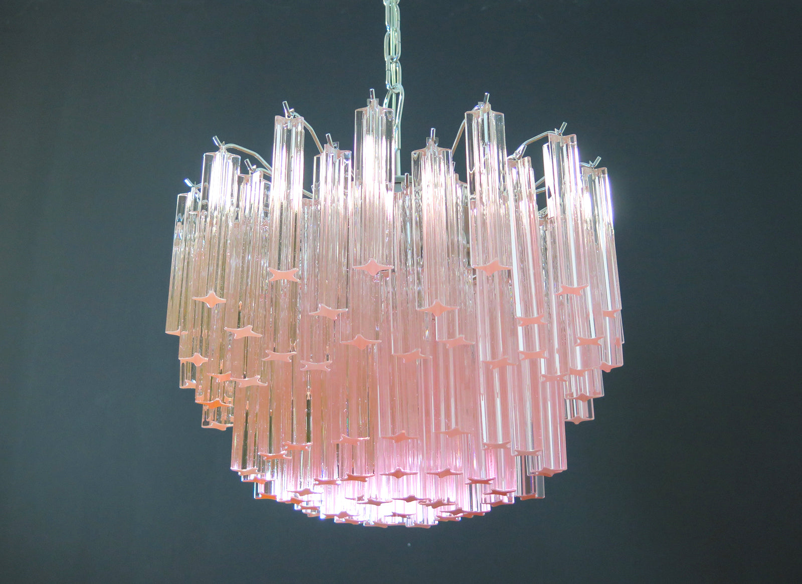 Murano Lysekrone – 107 Rosa Prismeglass – detalj 7 – Murano Classics
