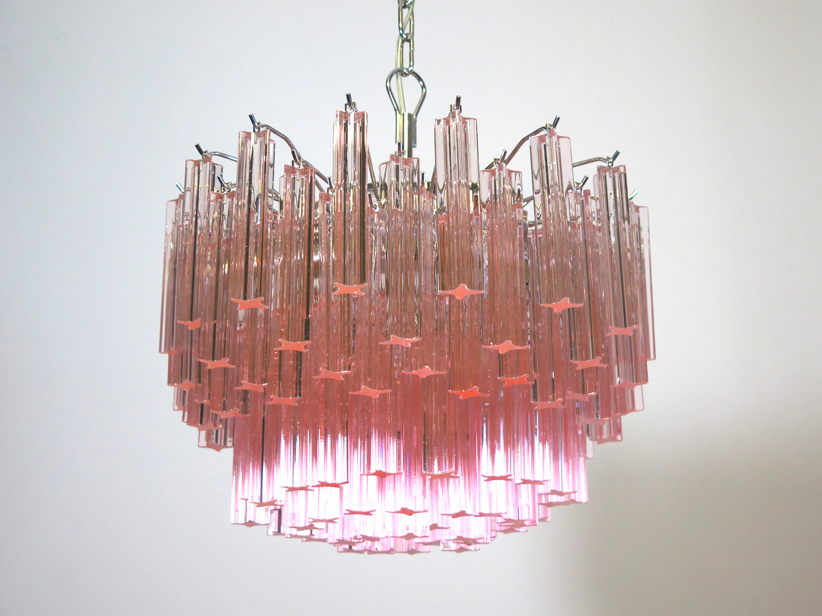 Murano Lysekrone – 107 Rosa Prismeglass – detalj 6 – Murano Classics
