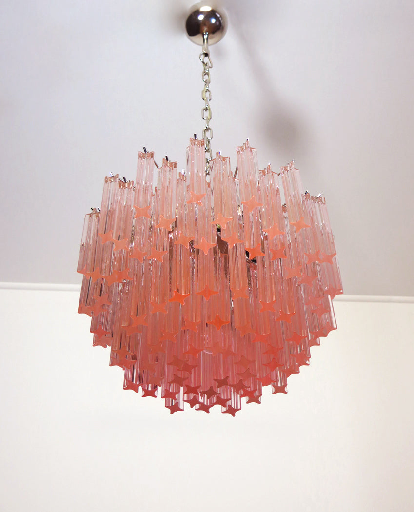 Murano Lysekrone – 107 Rosa Prismeglass – detalj 3 – Murano Classics