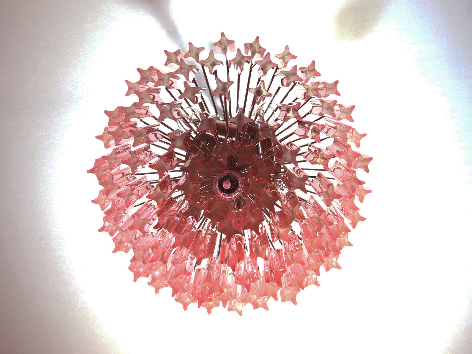 Murano Lysekrone – 107 Rosa Prismeglass – detalj 1 – Murano Classics