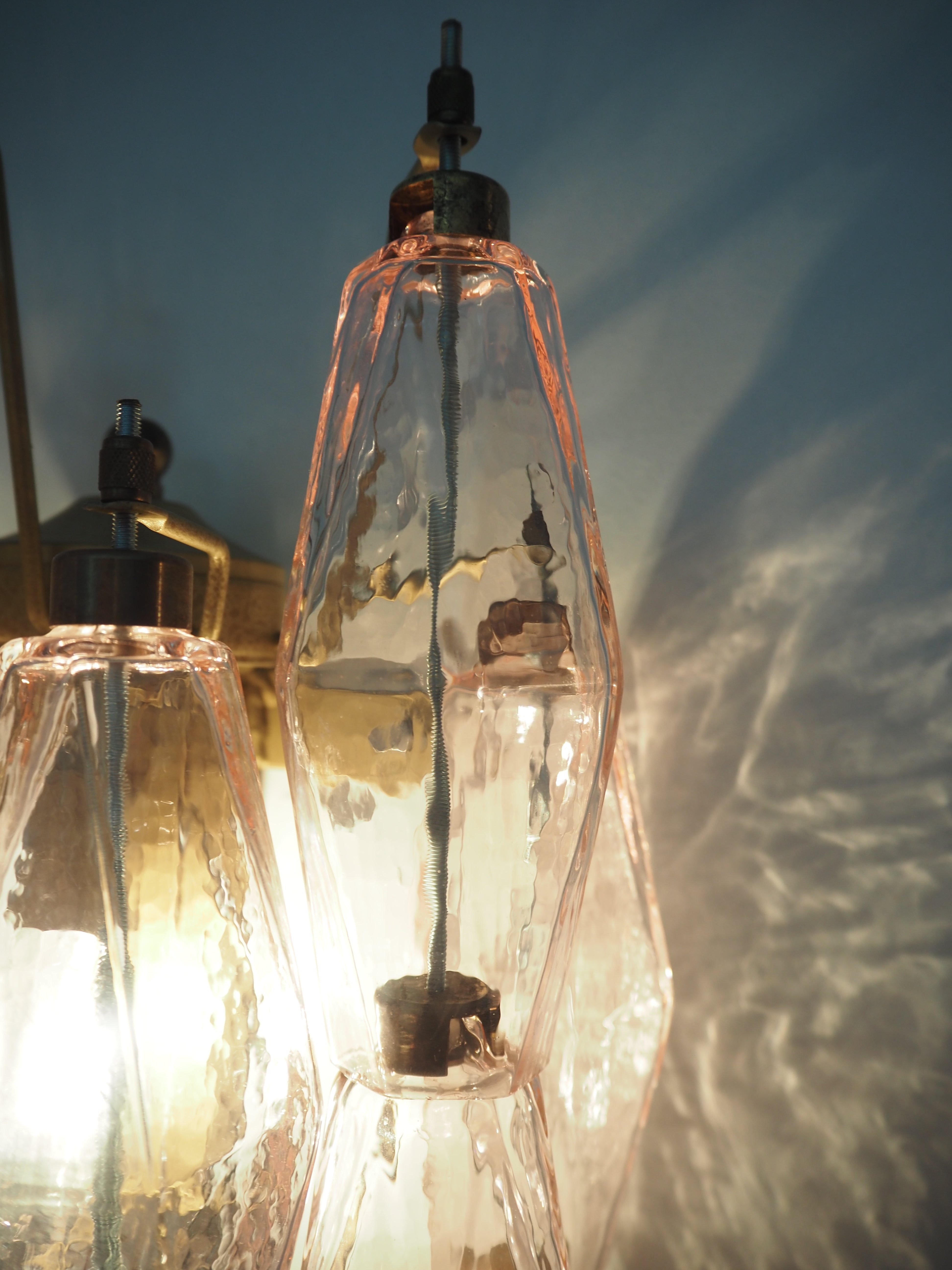 Murano Vegglampe – 17 Rosa Poliedriglass – 2 stk – detalj 8 – Murano Classics