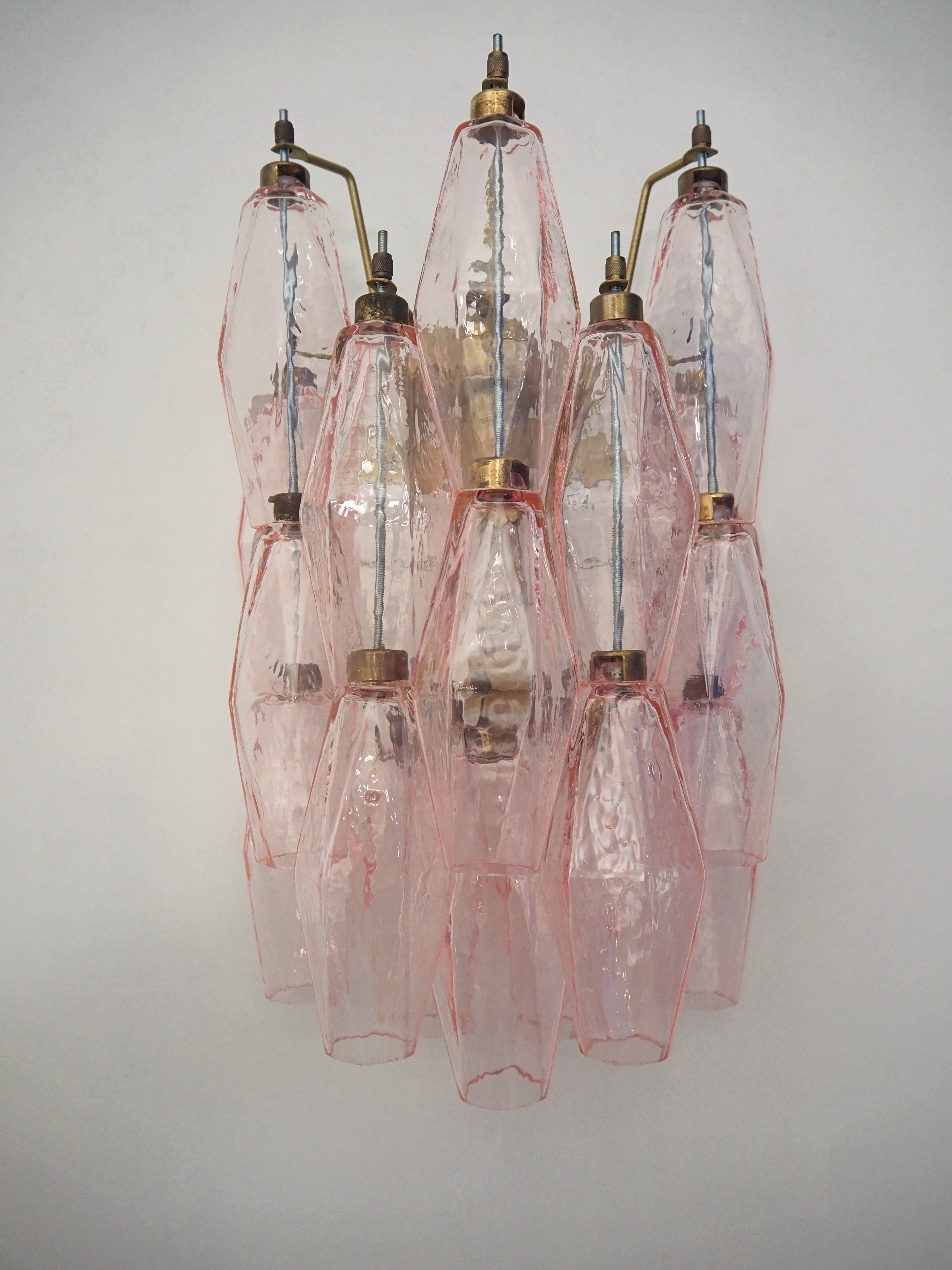 Murano Vegglampe – 17 Rosa Poliedriglass – 2 stk – detalj 4 – Murano Classics