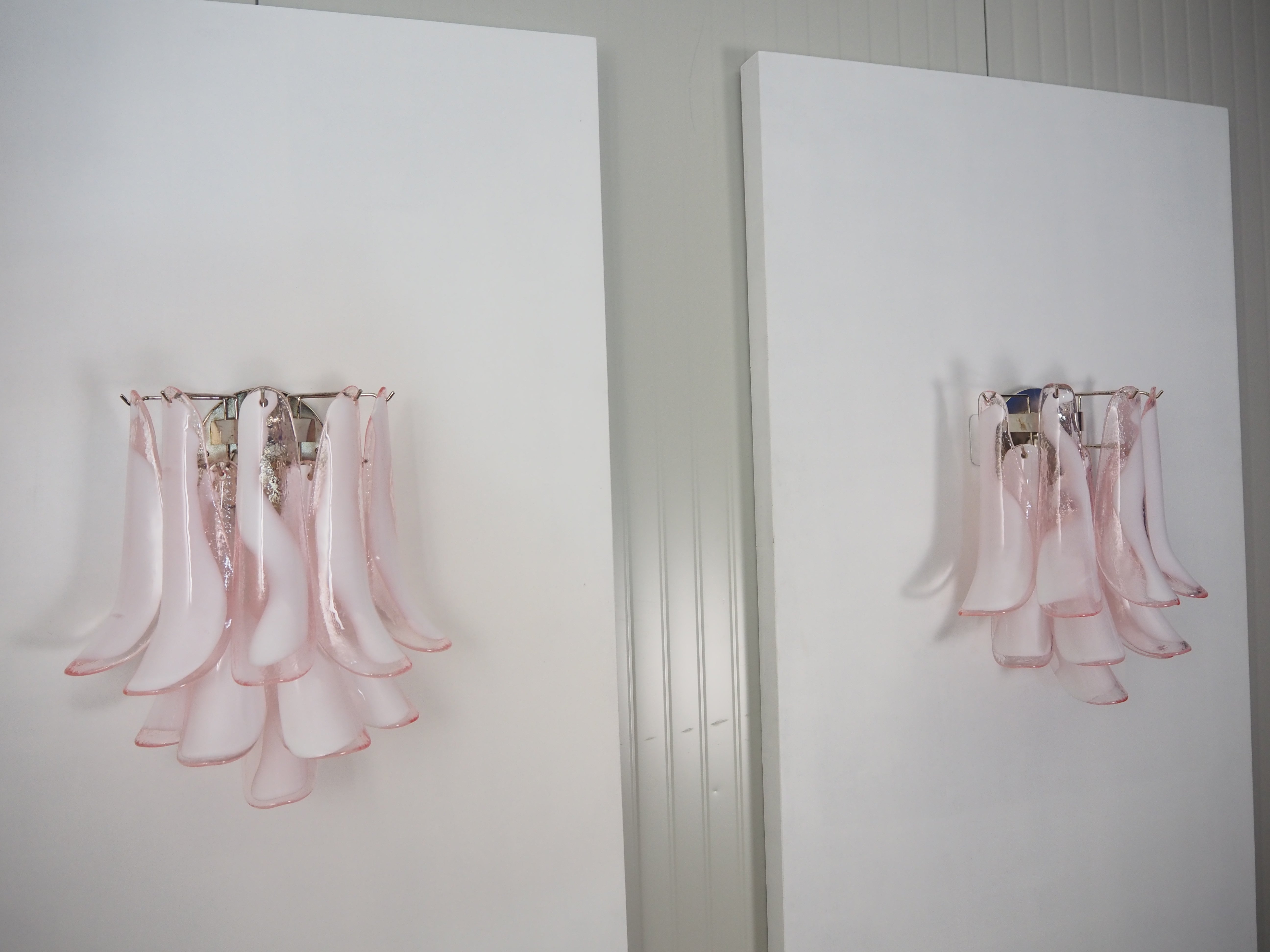 Murano Vegglampe – 10 Rosa Konglebladglass – 2 stk – detalj 6 – Murano Classics