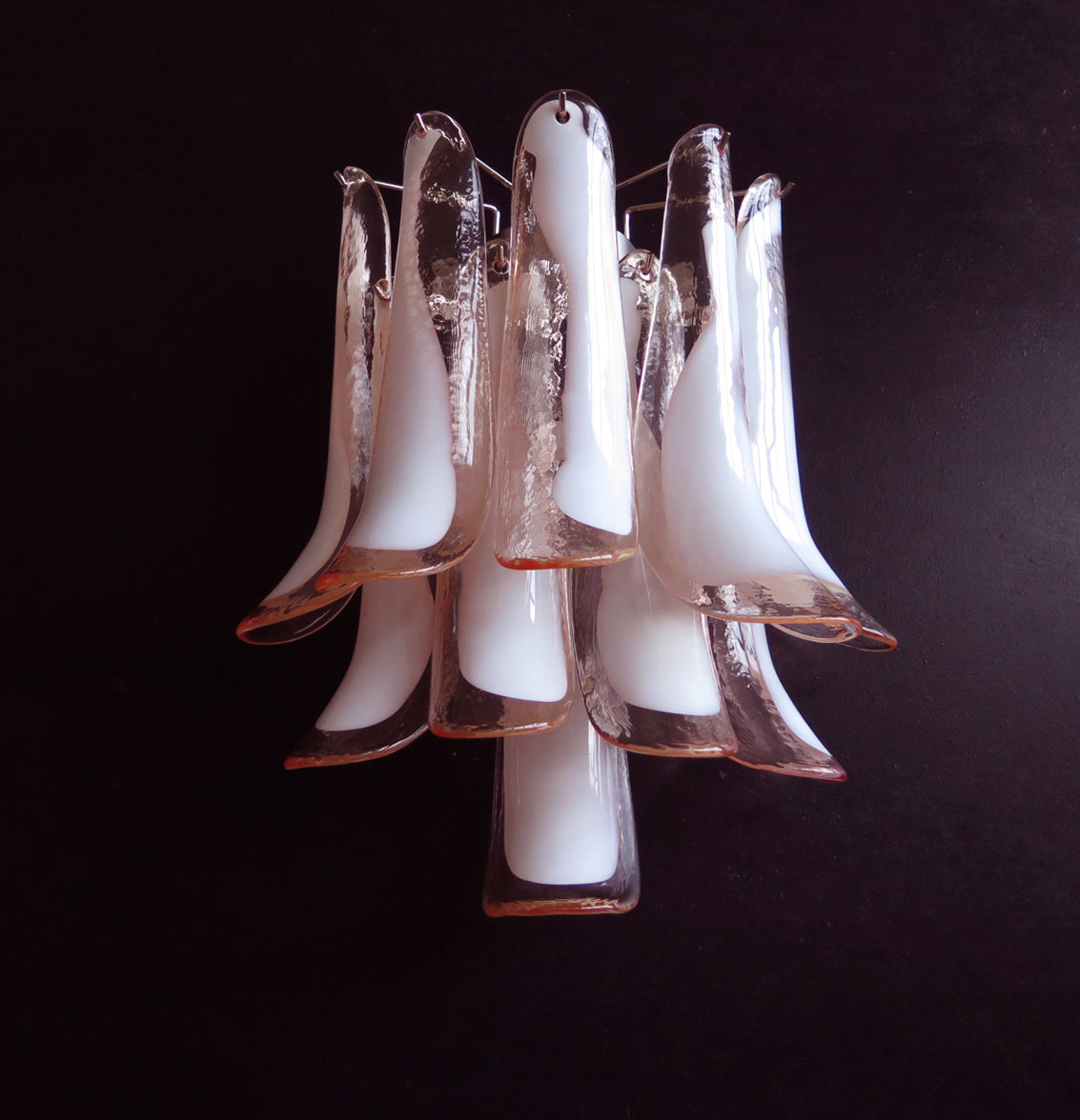 Murano Vegglampe – 10 Rosa Konglebladglass – 2 stk – detalj 8 – Murano Classics