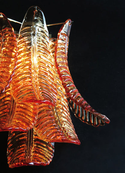 Murano Vegglampe | 6 Gule Felciglass | 1 par