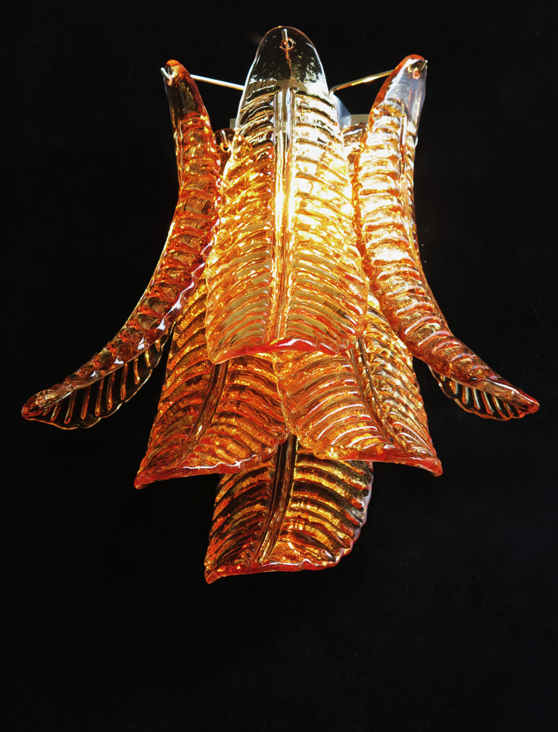 Murano Vegglampe – 6 Gule Felciglass – 2 stk – Murano Classics