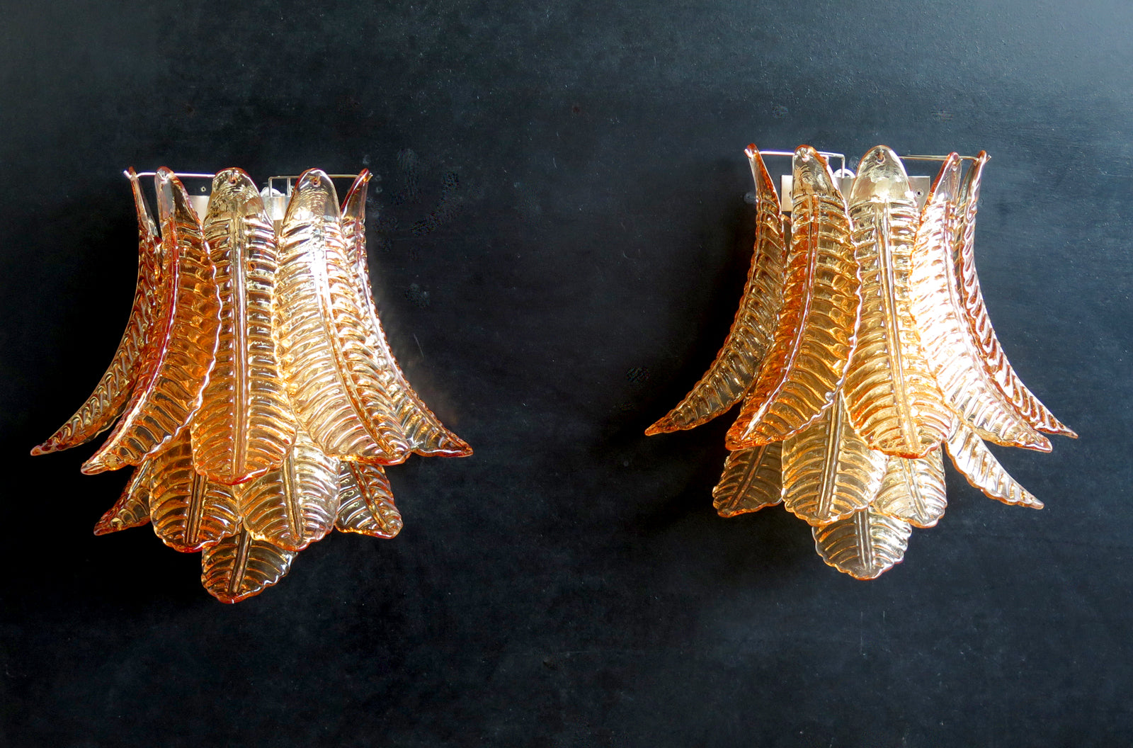 Murano Vegglampe – 10 Gule Felciglass – 2 stk – detalj 5 – Murano Classics