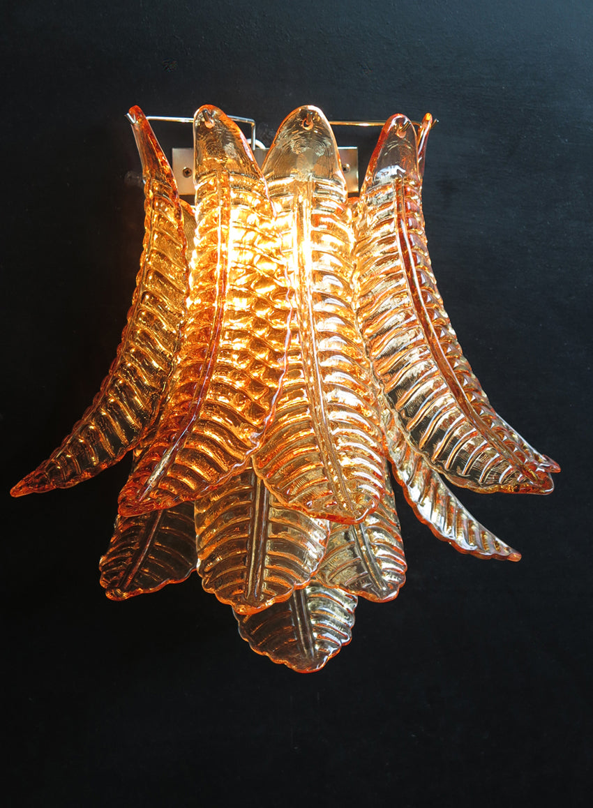 Murano Vegglampe | 10 Gule Felciglass | 1 par