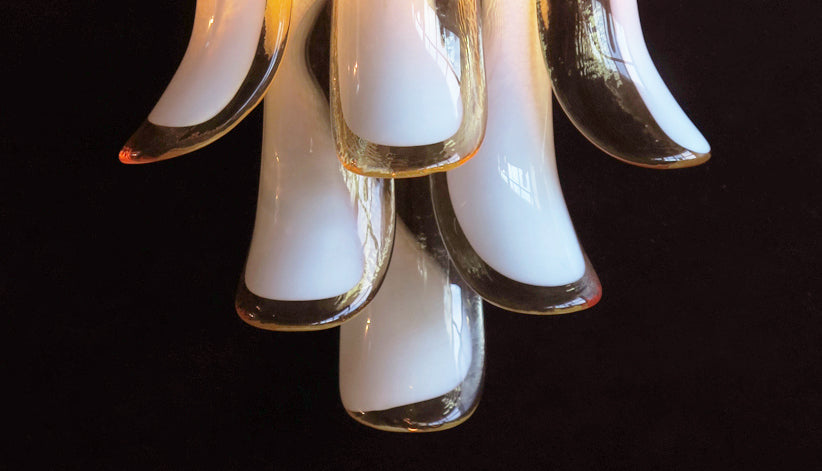 Murano Vegglampe – 6 Karamel Konglebladglass – 2 stk – detalj 3 – Murano Classics