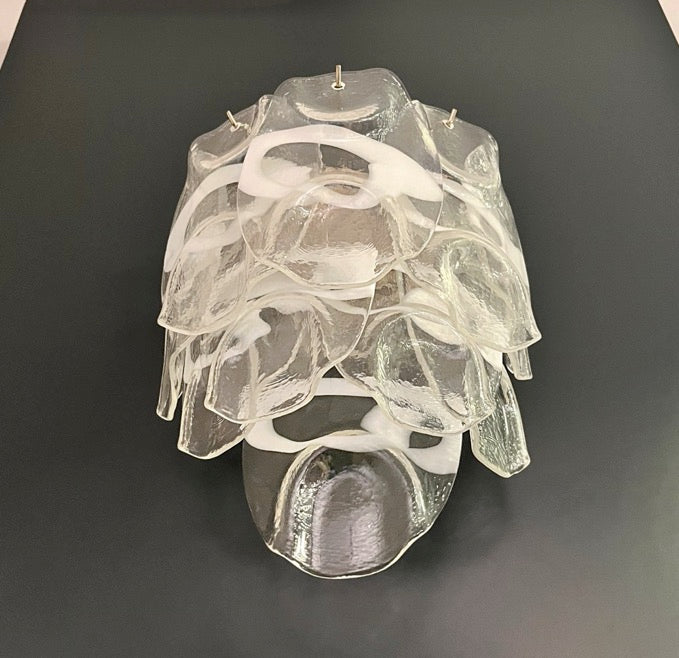Murano Vegglampe – 10 Hvite Crostoliglass – 2 stk – detalj 9 – Murano Classics