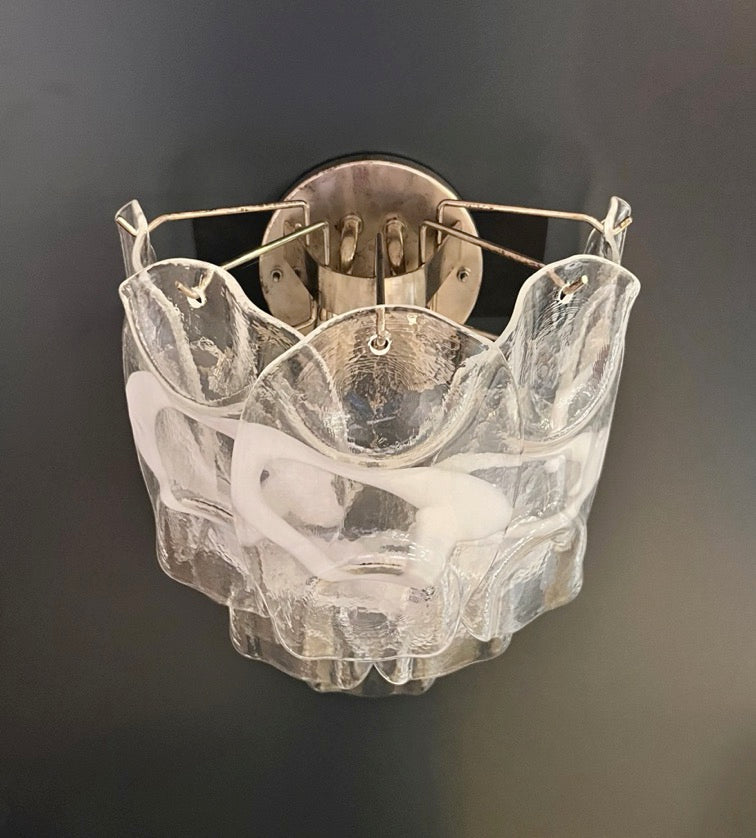 Murano Vegglampe – 10 Hvite Crostoliglass – 2 stk – detalj 8 – Murano Classics