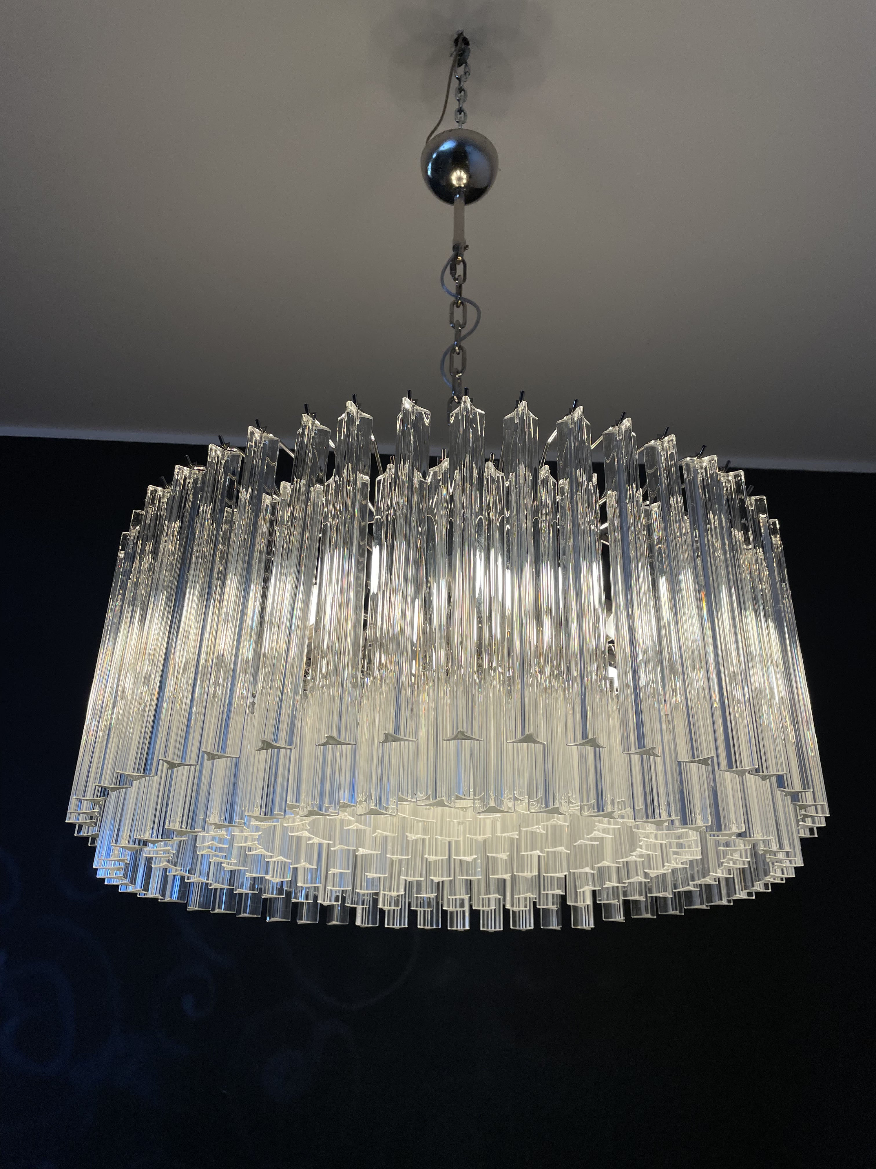 Murano Lysekrone – 265 Klare Prismeglass – detalj 11 – Murano Classics