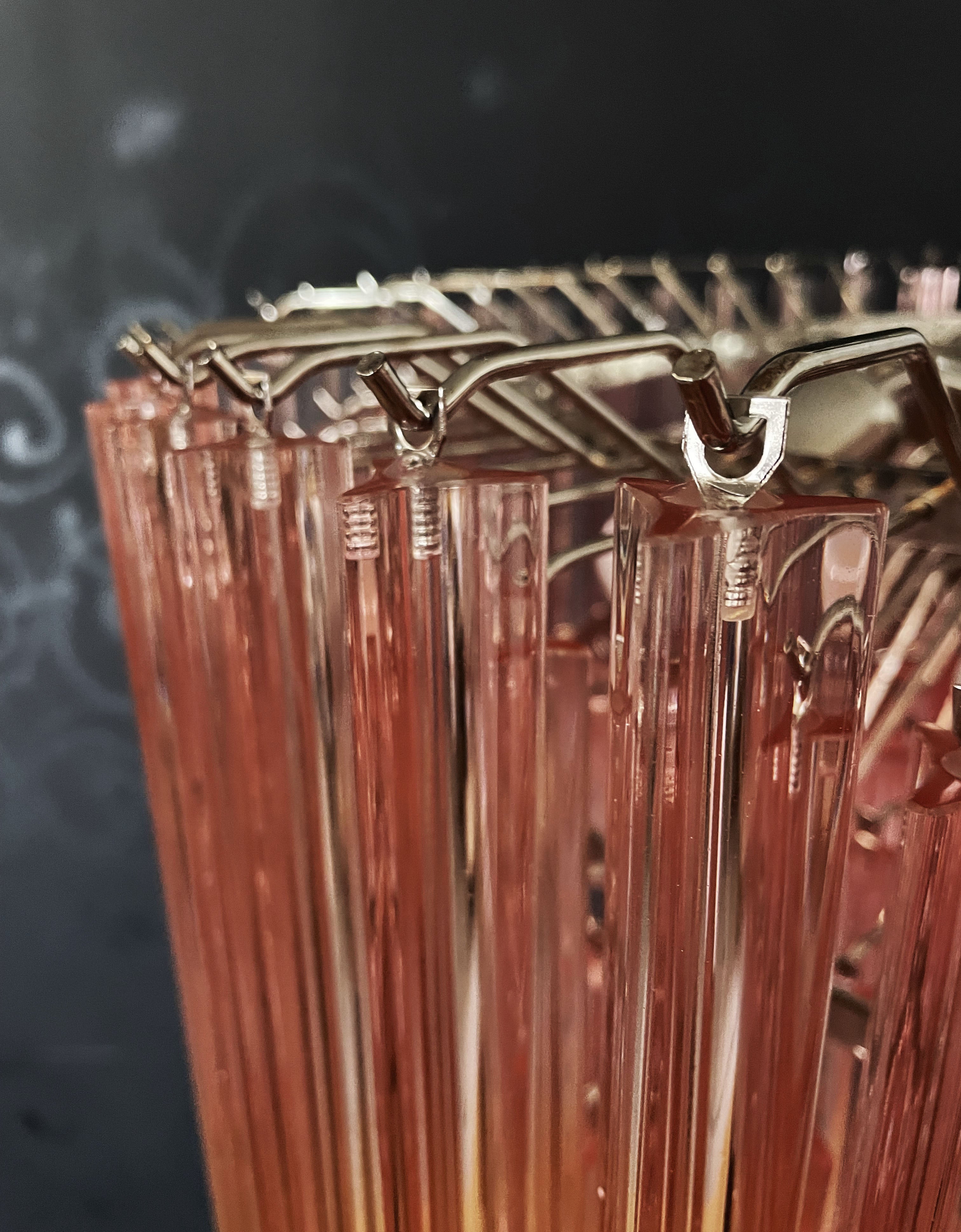 Murano Lysekrone – 265 Rosa Prismeglass – detalj 10 – Murano Classics