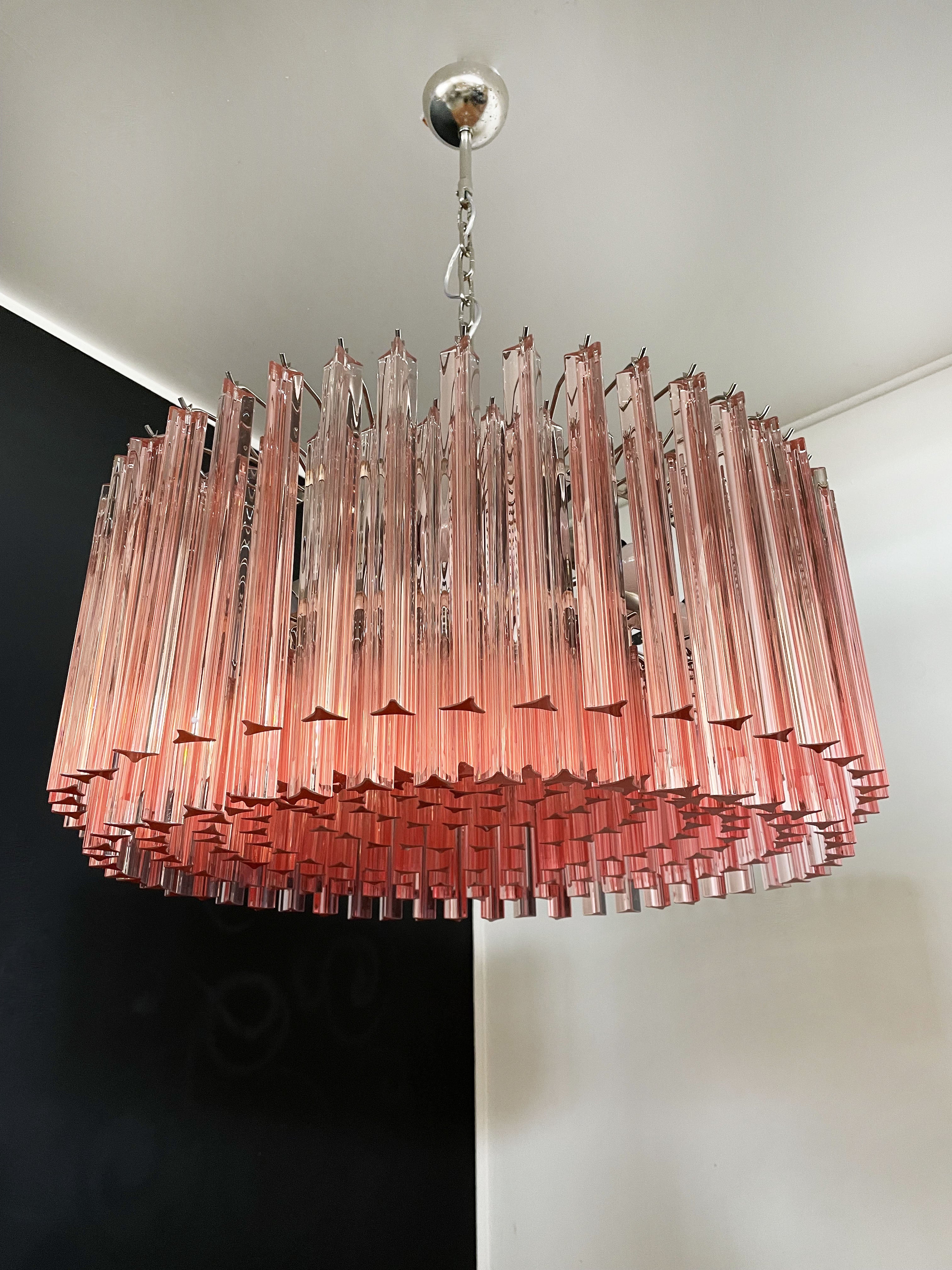 Murano Lysekrone – 265 Rosa Prismeglass – detalj 6 – Murano Classics