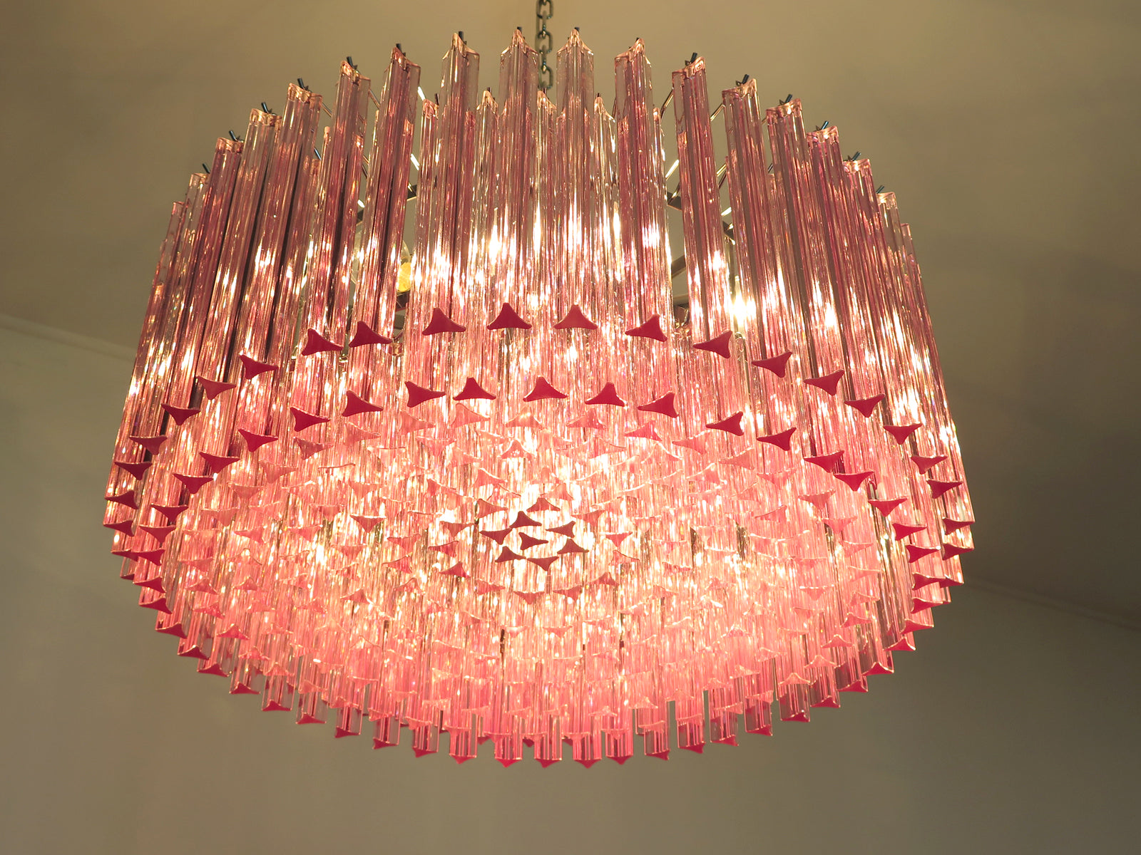 Murano Lysekrone – 265 Rosa Prismeglass – detalj 11 – Murano Classics