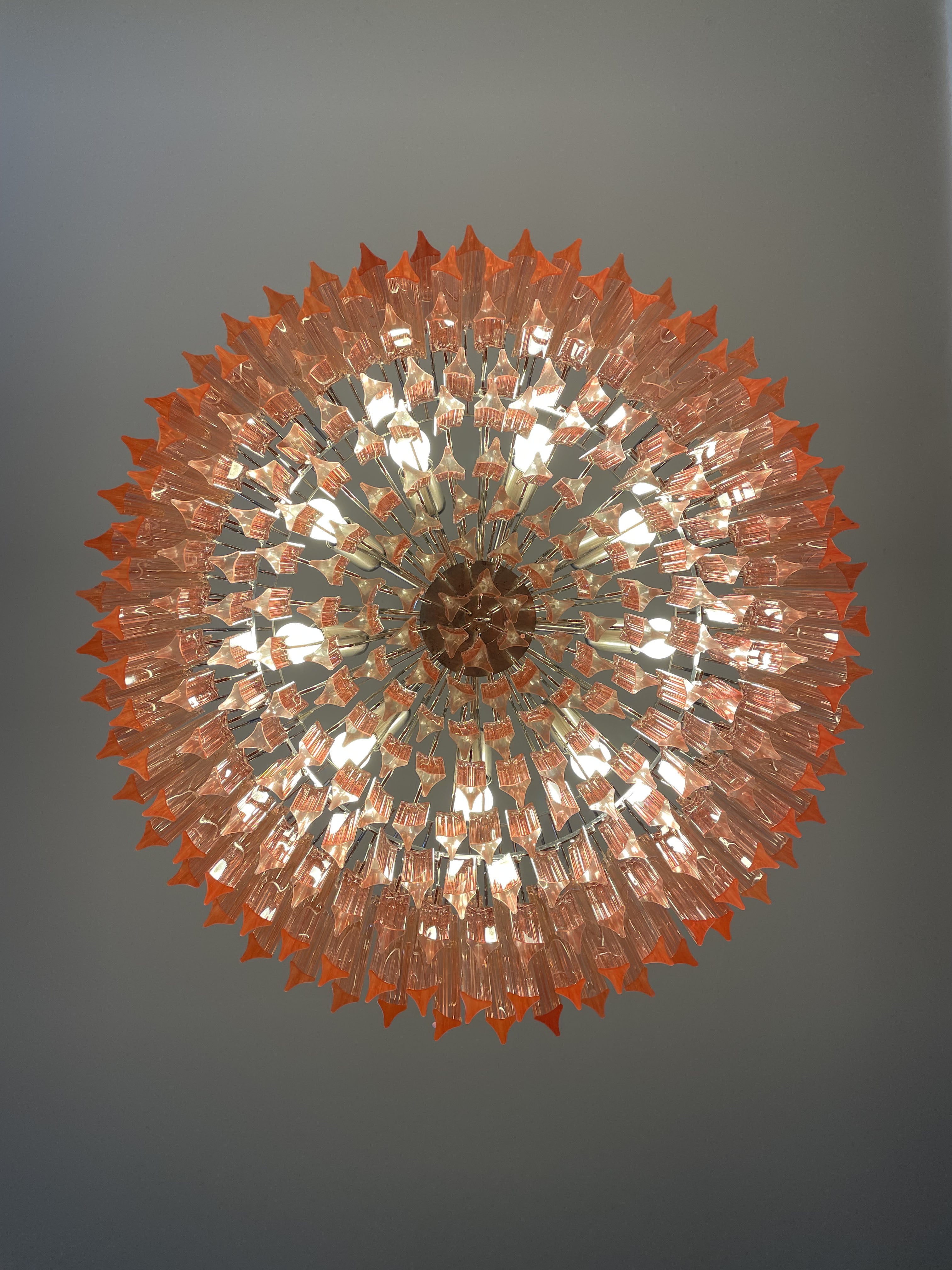Murano Lysekrone – 265 Rosa Prismeglass – detalj 7 – Murano Classics