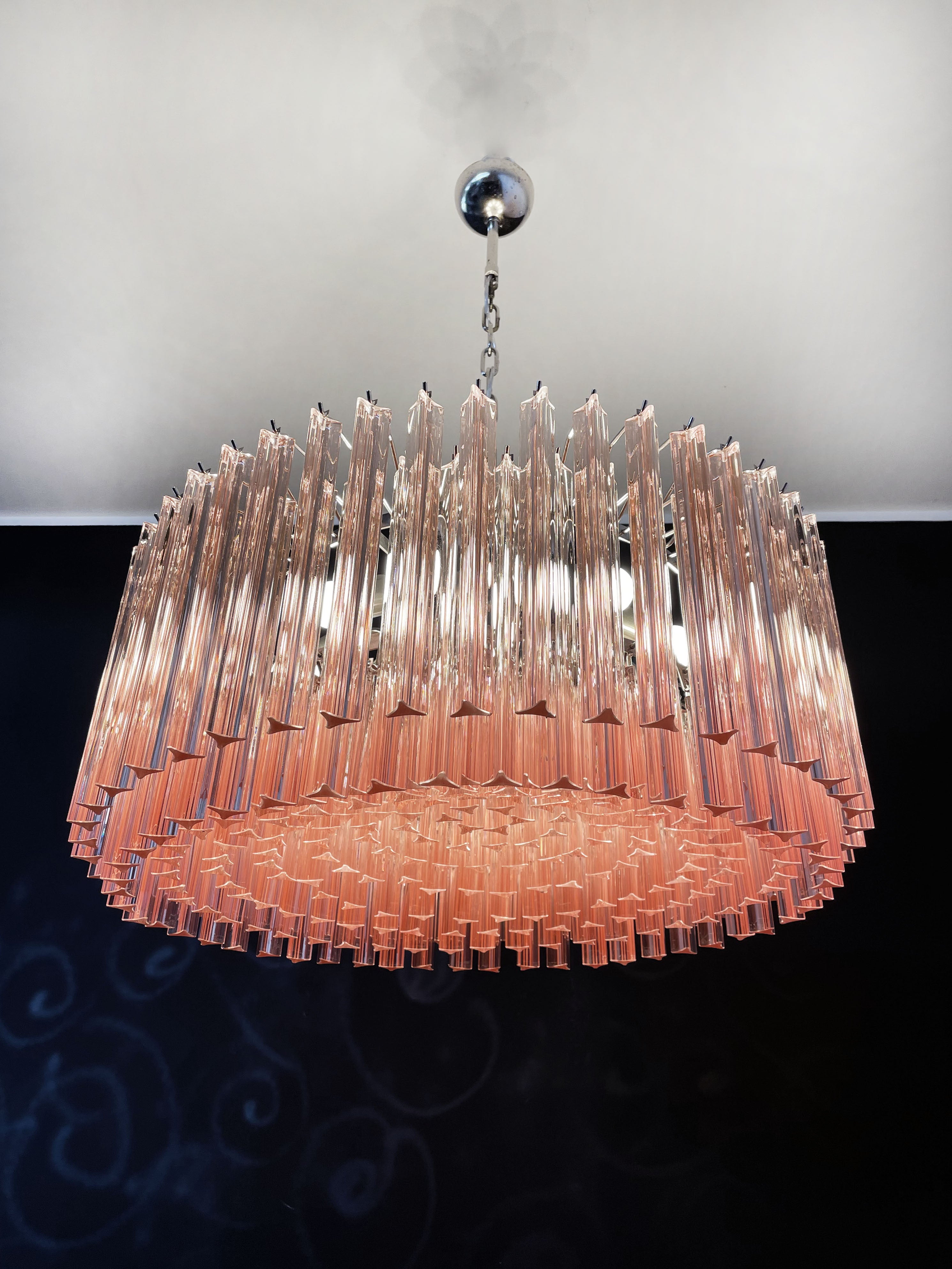 Murano Lysekrone | 265 Rosa Prismeglass