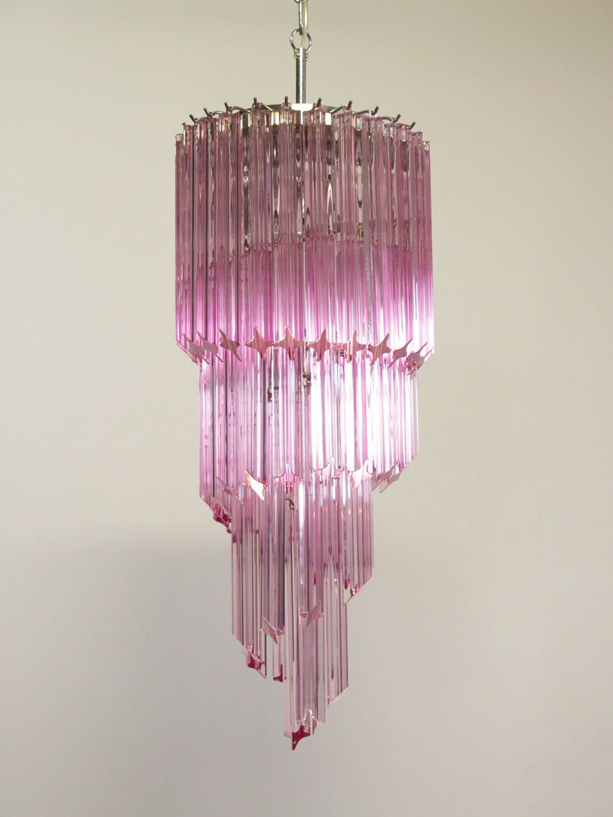Murano Lysekrone – 54 Rosa Prismeglass – detalj 6 – Murano Classics