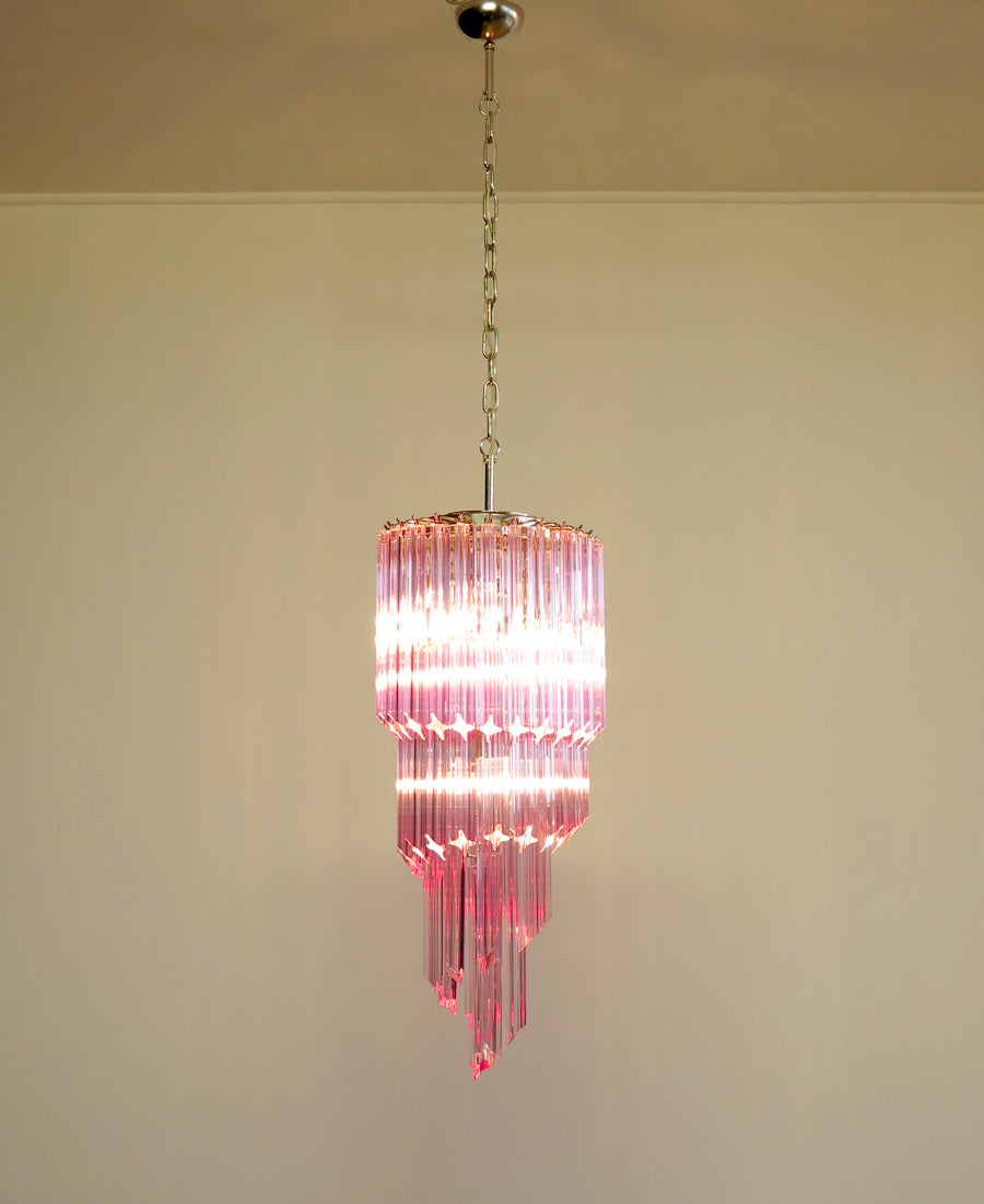 Murano Lysekrone – 54 Rosa Prismeglass – detalj 7 – Murano Classics