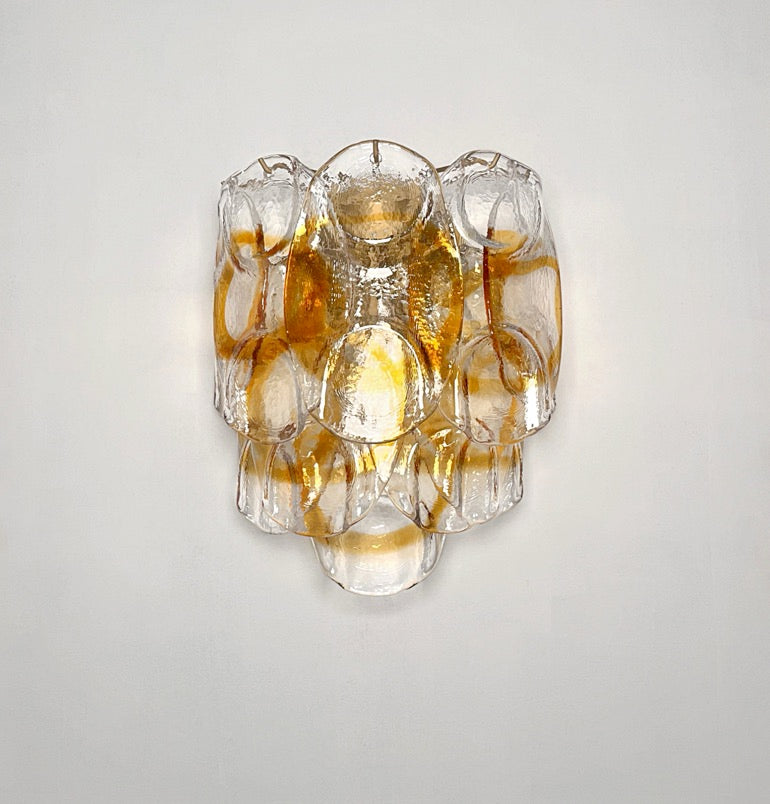 Murano Vegglampe – 10 Hvite Crostoliglass – 2 stk – Murano Classics