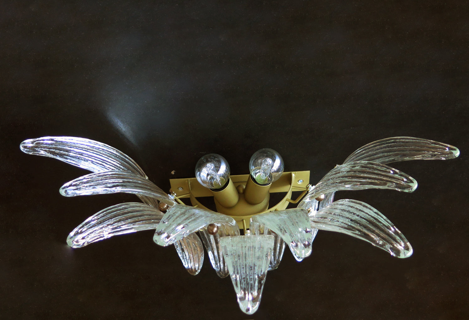 Murano Vegglampe – 9 Klare Palmeglass – 2 stk – detalj 3 – Murano Classics