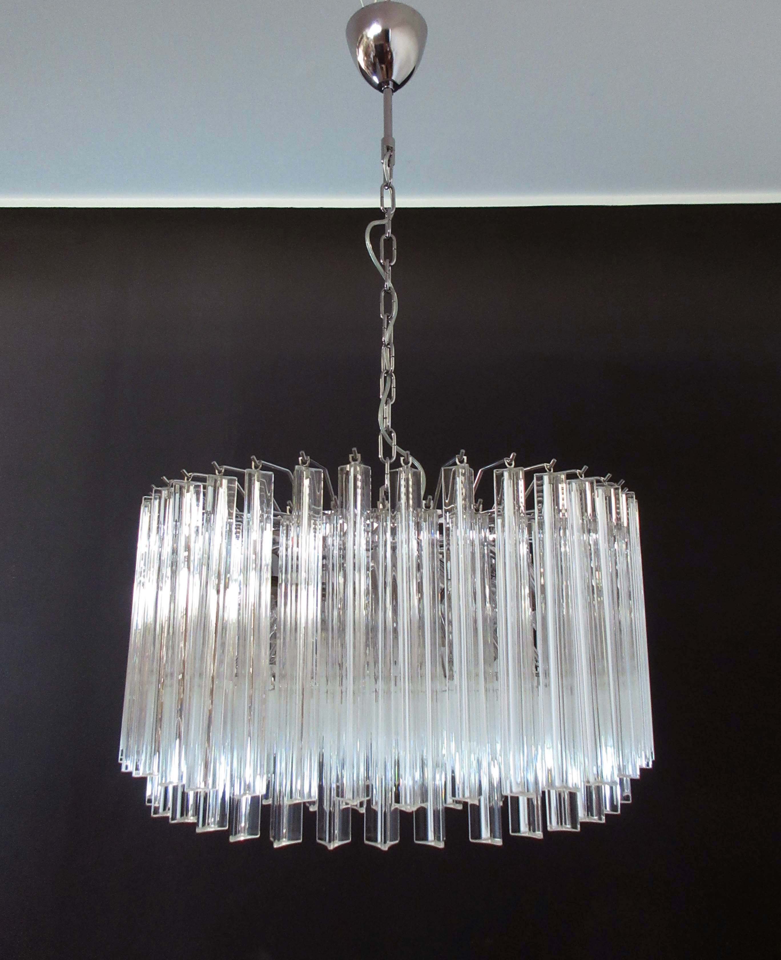 Murano Lysekrone – 163 Klare Prismeglass – Murano Classics