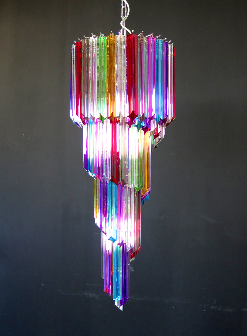 Murano Lysekrone – 86 Multifargede Prismeglass – detalj 6 – Murano Classics