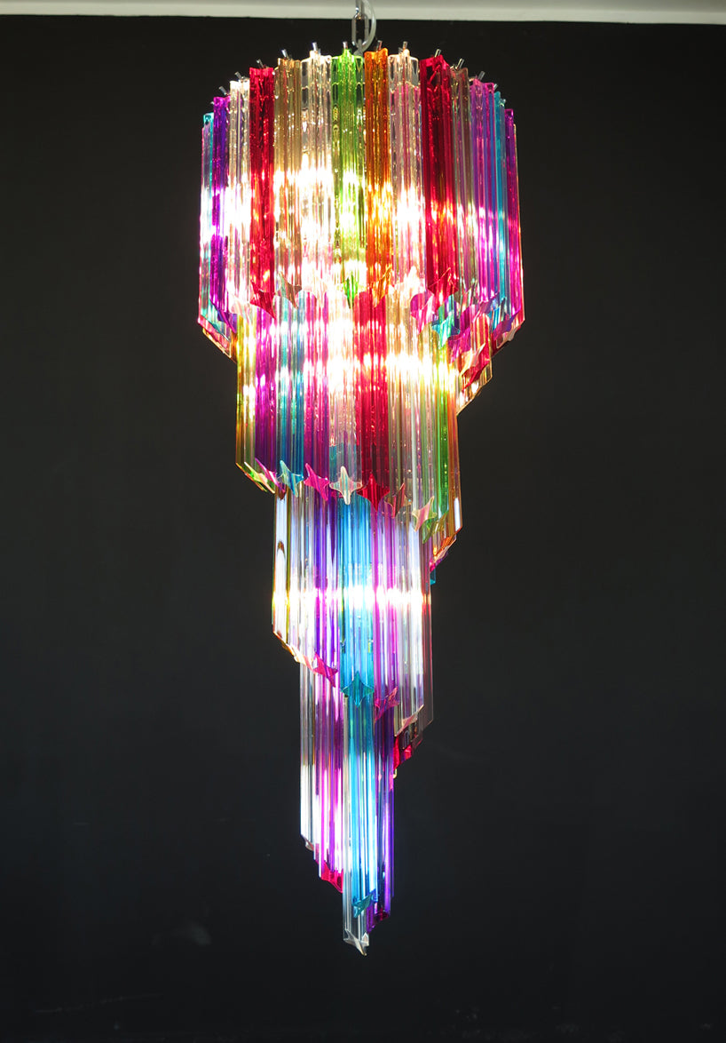 Murano Lysekrone – 86 Multifargede Prismeglass – detalj 2 – Murano Classics