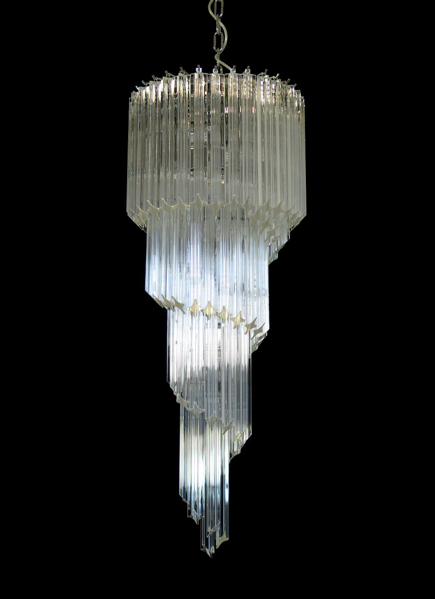 Murano Lysekrone – 86 Klare Prismeglass – detalj 1 – Murano Classics