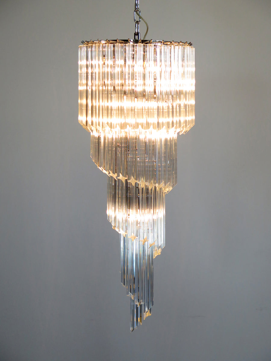 Murano Lysekrone – 86 Klare Prismeglass – detalj 4 – Murano Classics