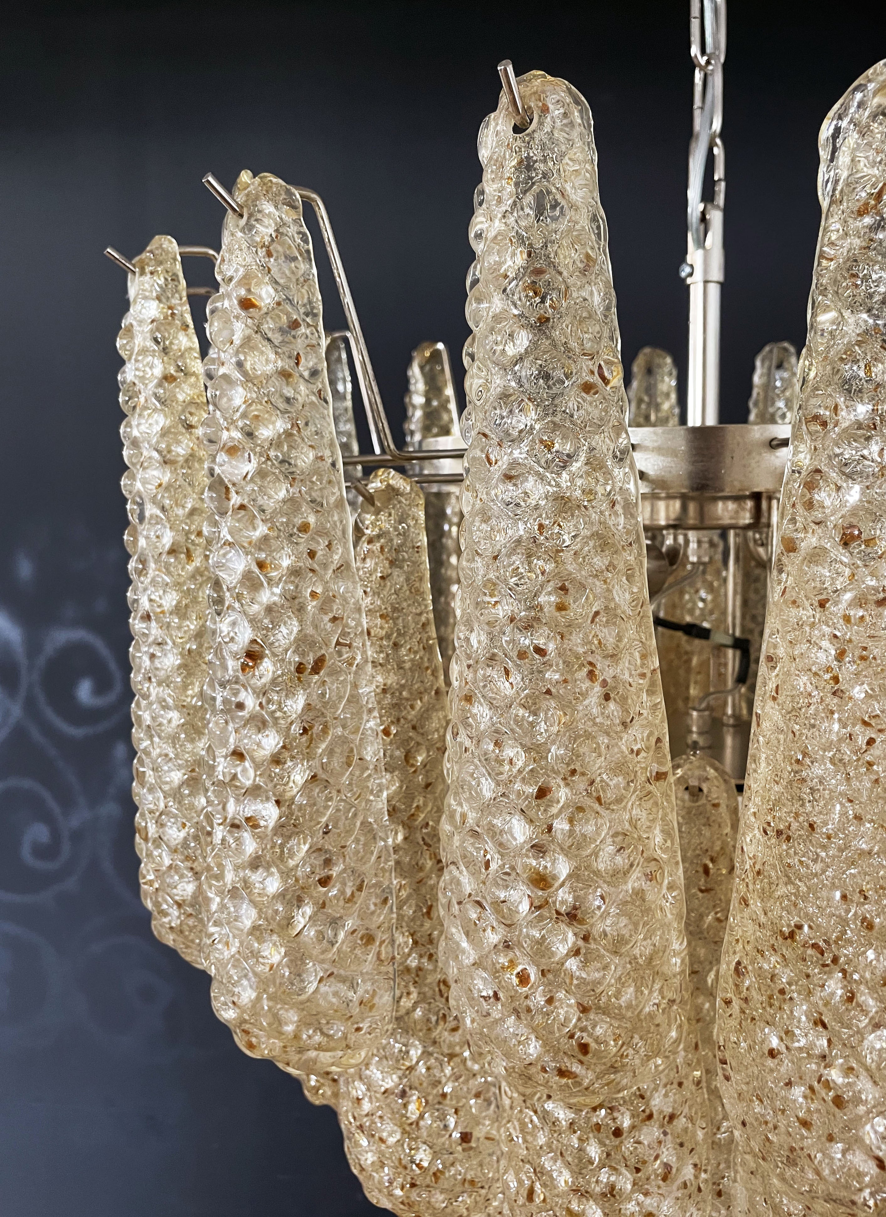 Murano Lysekrone – 52 Gule Dråpeglass – detalj 2 – Murano Classics