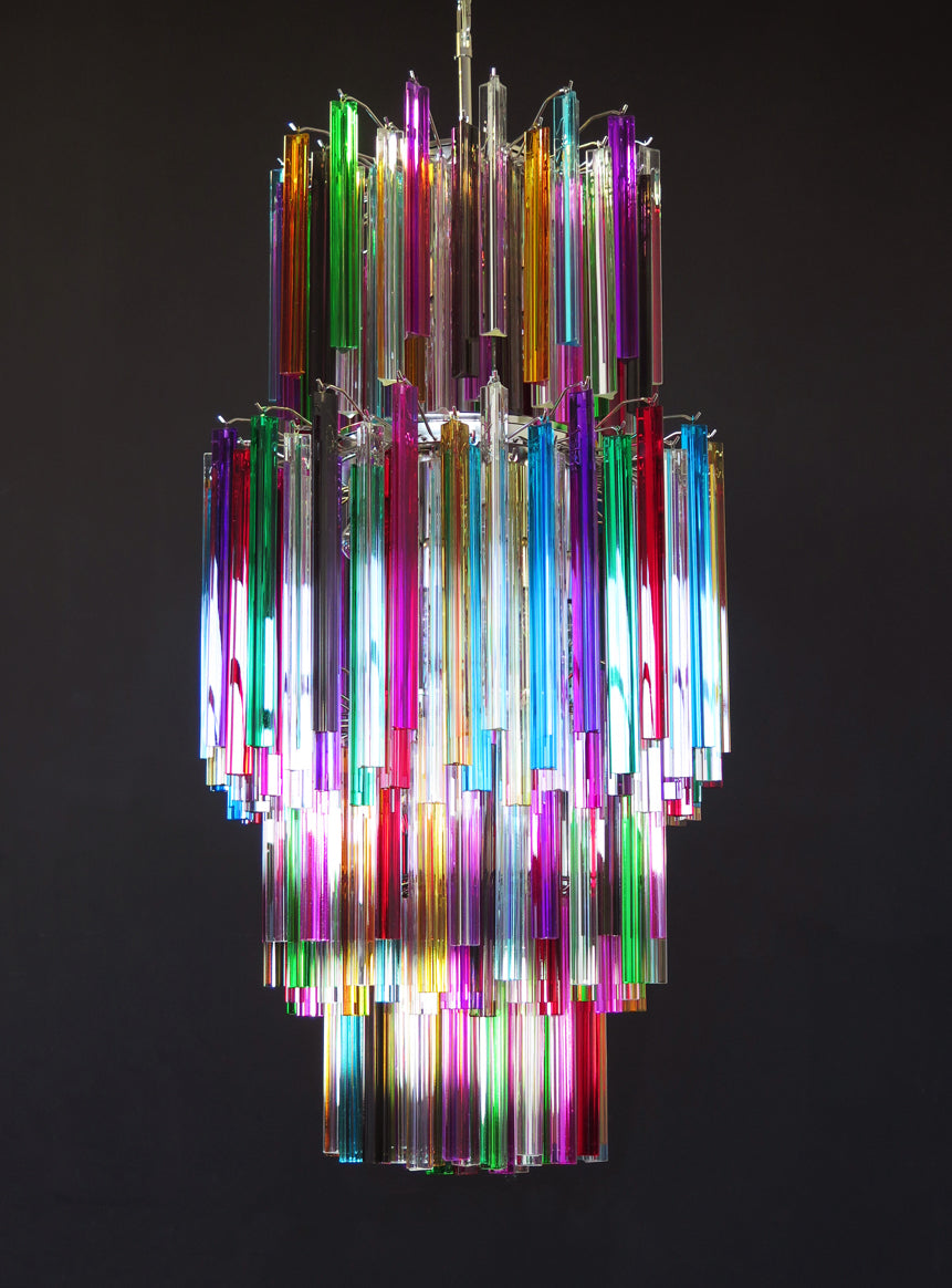 Murano Lysekrone – 242 Multifargede Prismeglass – Murano Classics