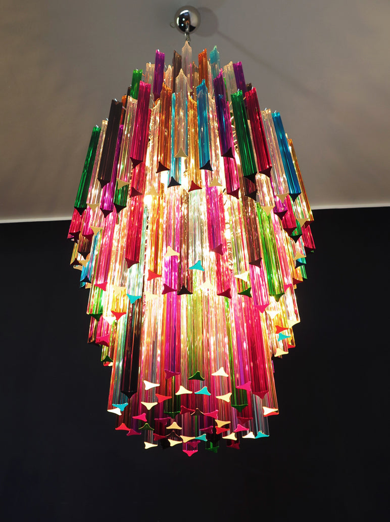 Murano Lysekrone – 242 Multifargede Prismeglass – detalj 1 – Murano Classics