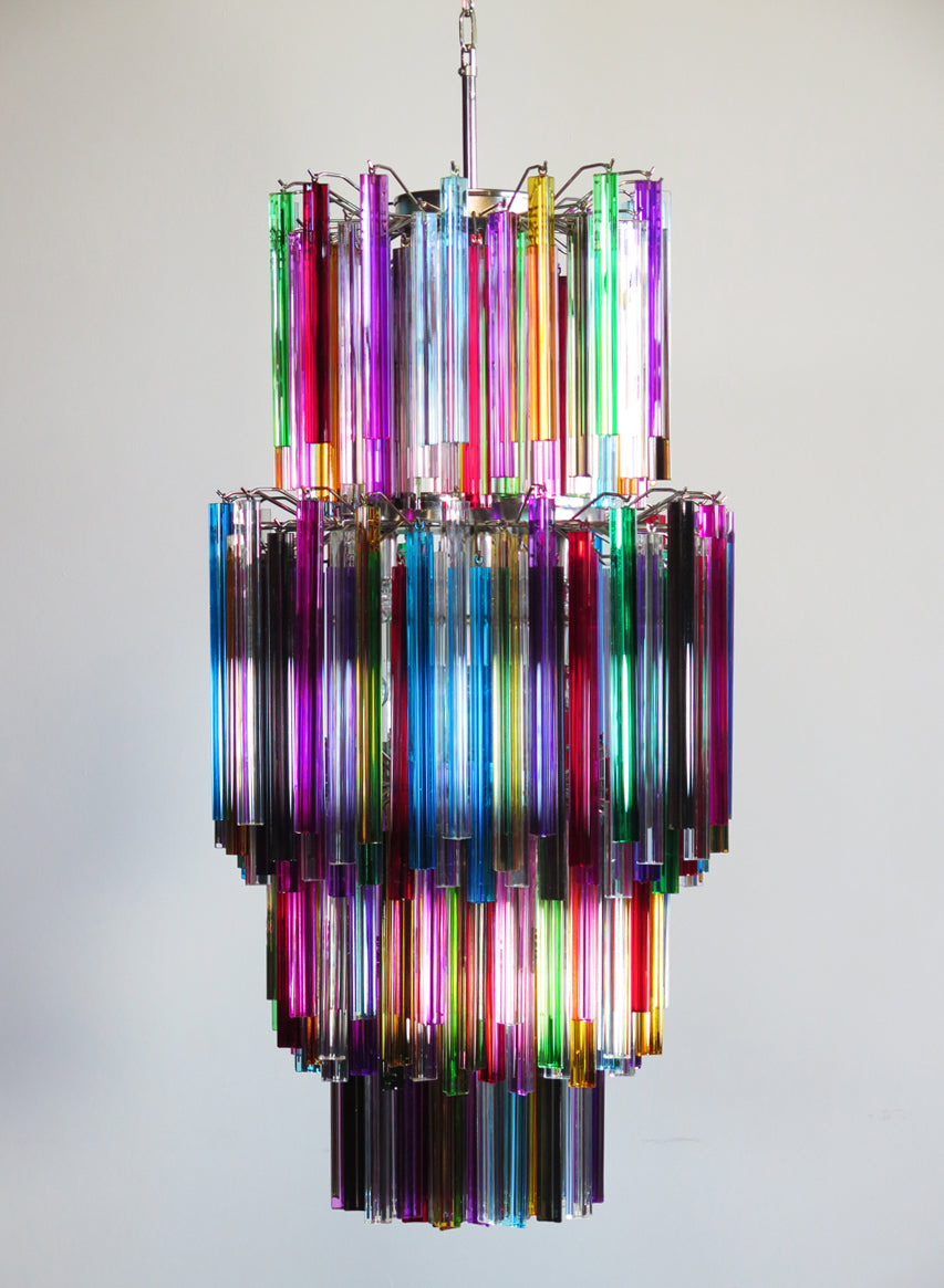 Murano Lysekrone – 242 Multifargede Prismeglass – detalj 3 – Murano Classics