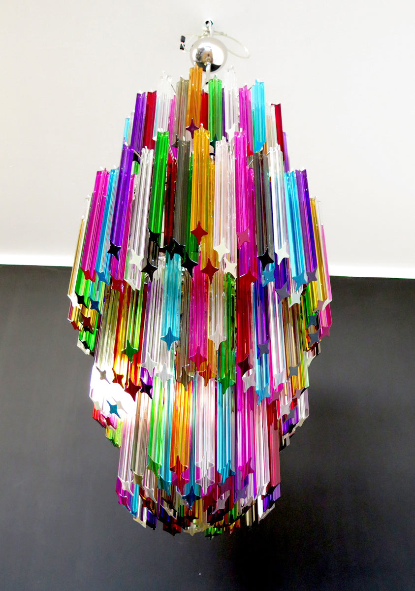 Murano Lysekrone – 242 Multifargede Prismeglass – detalj 3 – Murano Classics