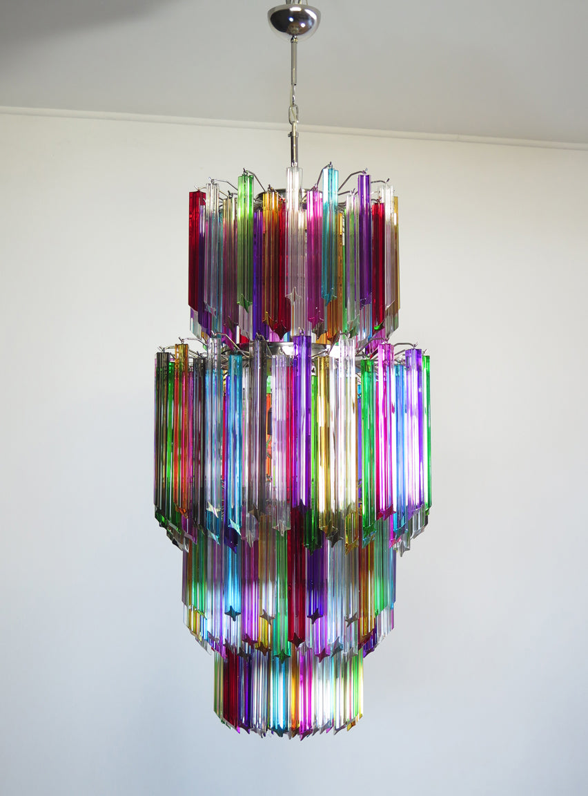 Murano Lysekrone – 242 Multifargede Prismeglass – Murano Classics