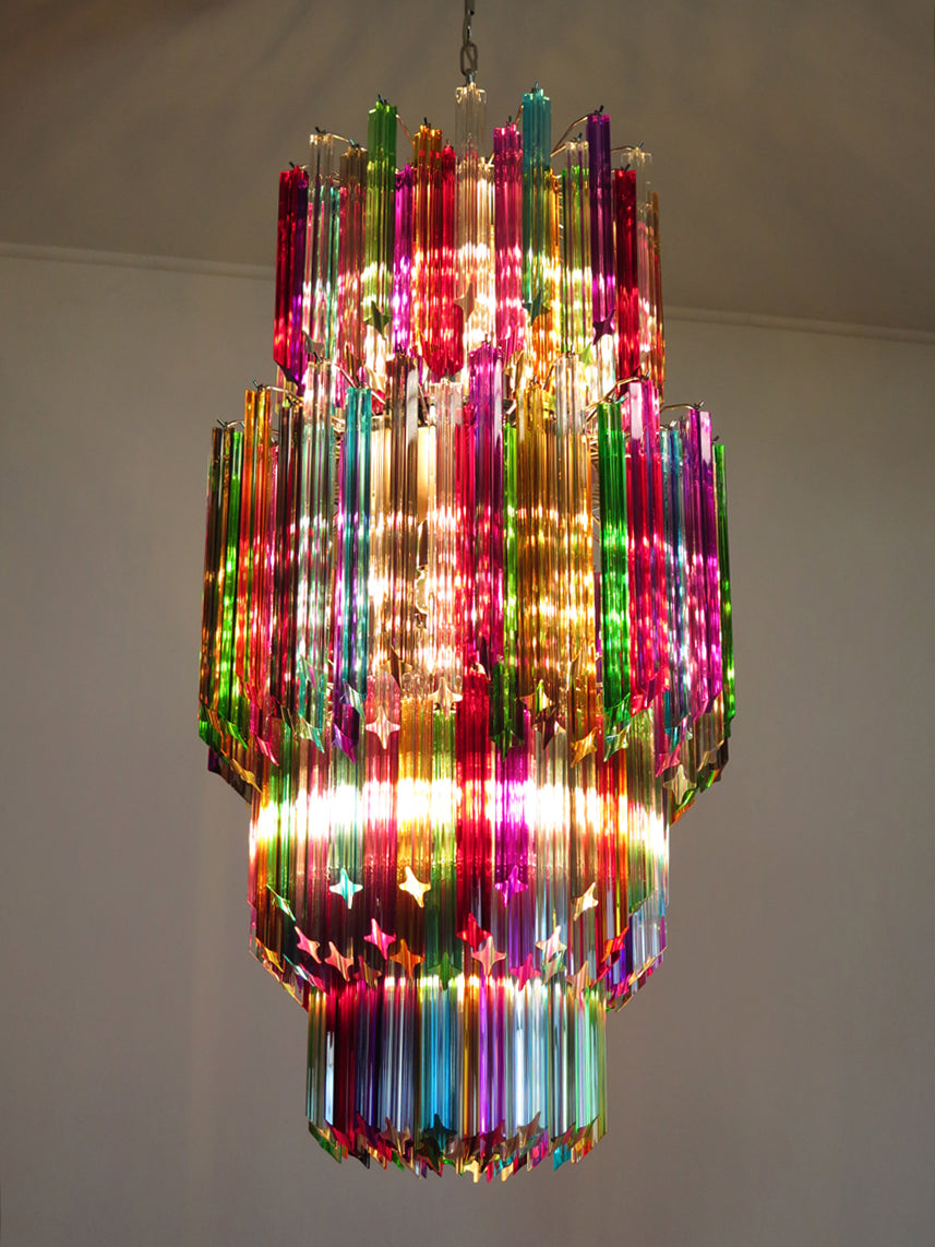 Murano Lysekrone – 242 Multifargede Prismeglass – detalj 2 – Murano Classics