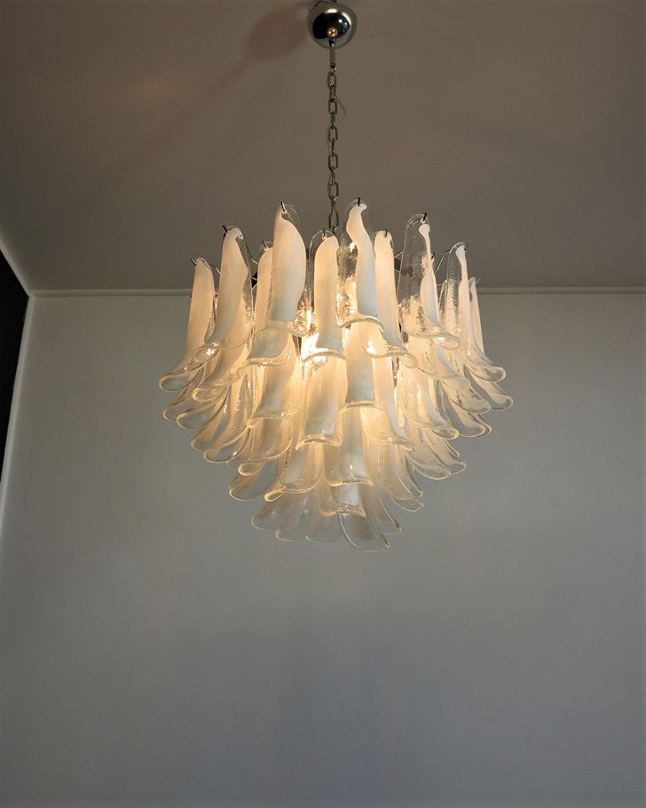 Murano Lysekrone – 53 Klare Konglebladglass – detalj 10 – Murano Classics