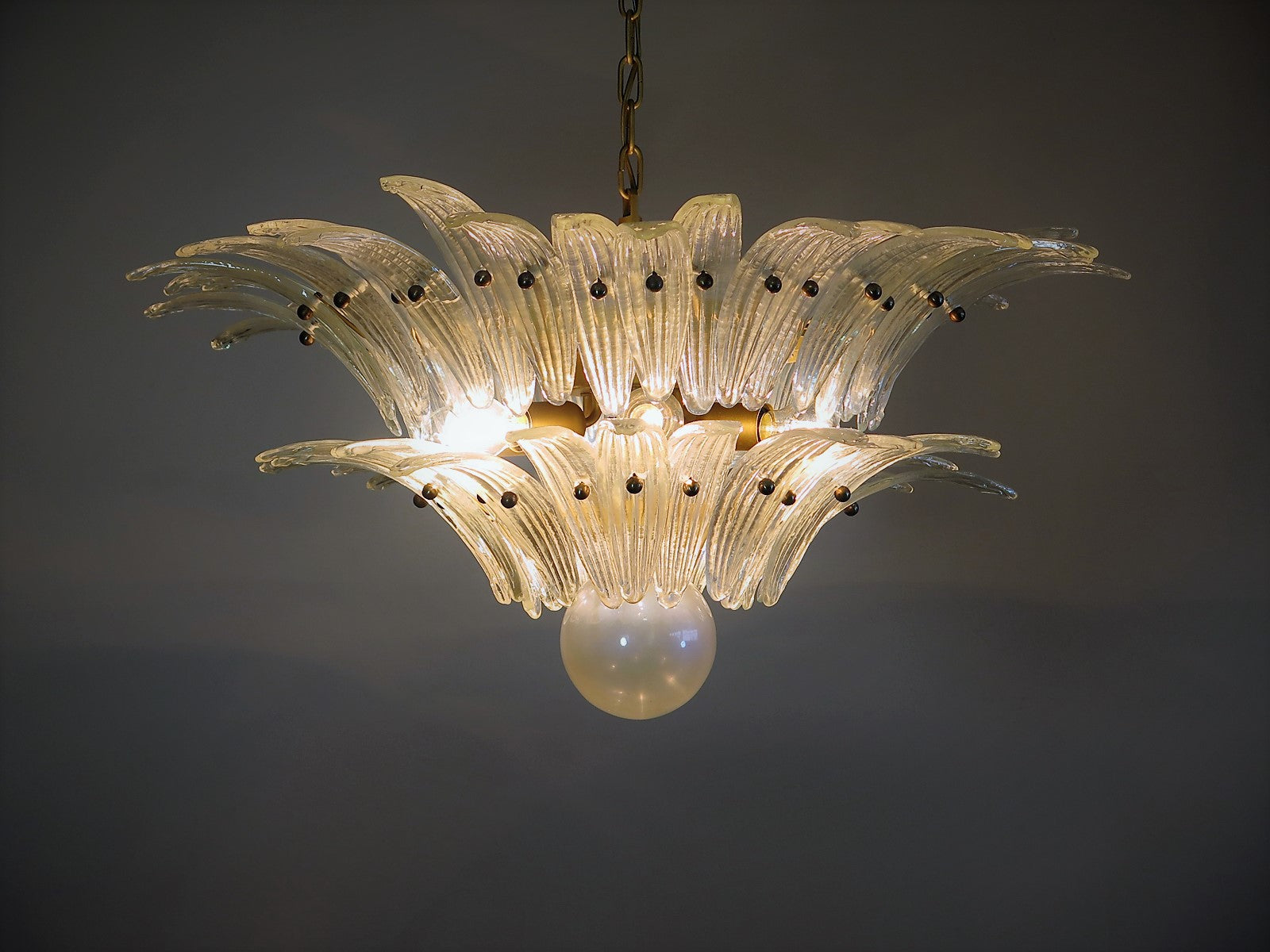 Murano Lysekrone – 58 Irisklare Palmeglass – detalj 3 – Murano Classics