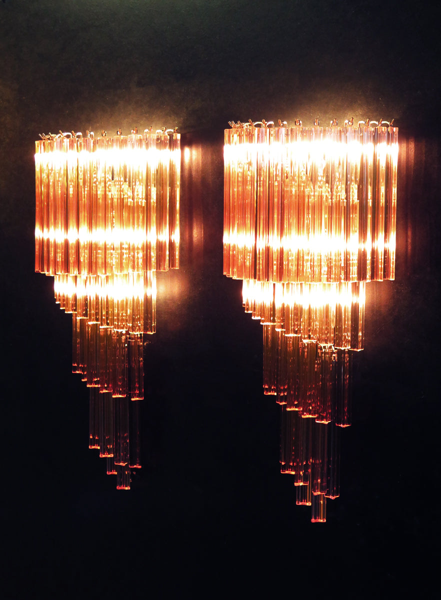 Murano Vegglampe – 41 Rosa Prismeglass – 2 stk – Murano Classics