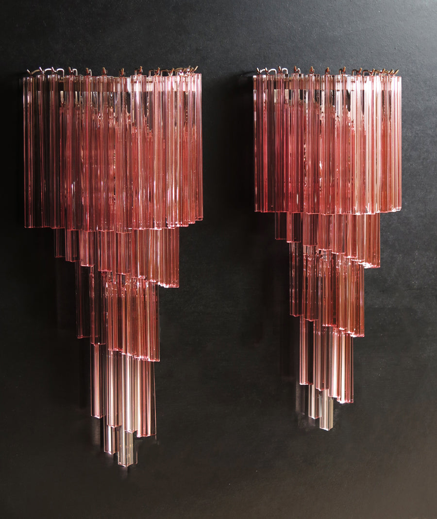 Murano Vegglampe – 41 Rosa Prismeglass – 2 stk – detalj 4 – Murano Classics