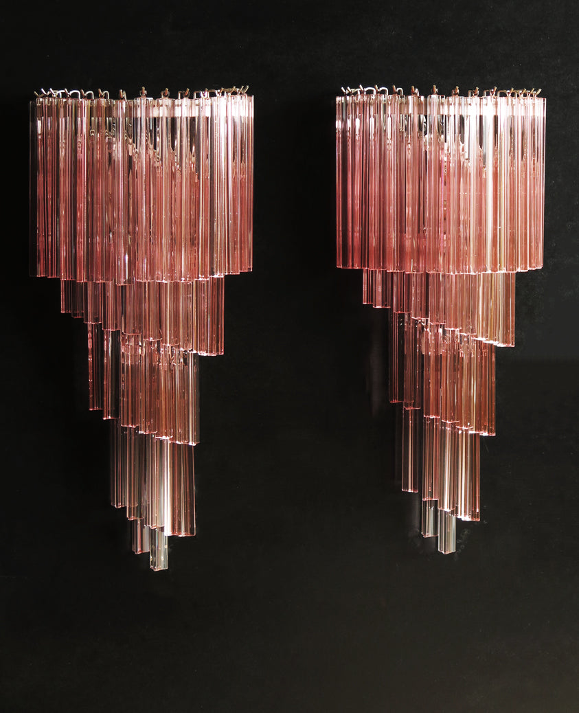 Murano Vegglampe – 41 Rosa Prismeglass – 2 stk – detalj 6 – Murano Classics