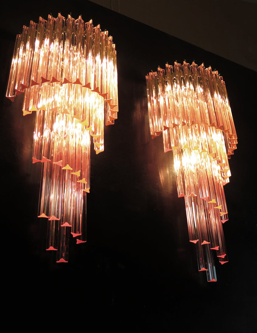 Murano Vegglampe – 41 Rosa Prismeglass – 2 stk – detalj 7 – Murano Classics
