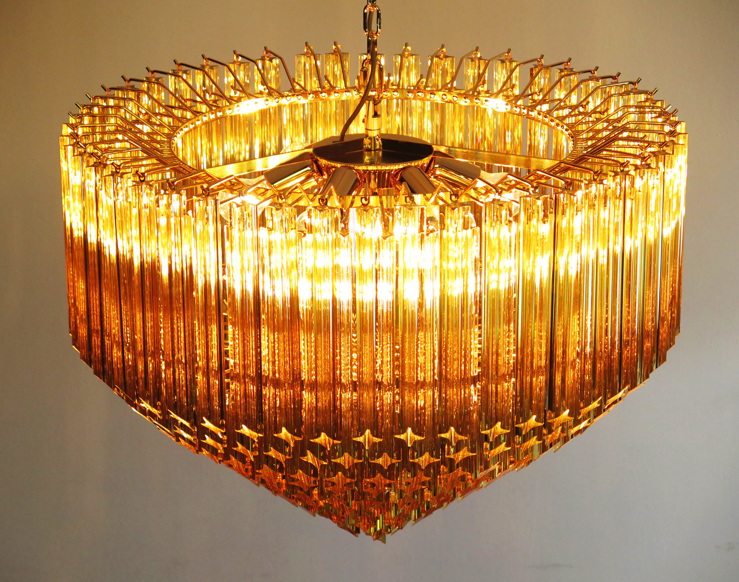 Murano Lysekrone – 265 Gule Prismeglass – detalj 6 – Murano Classics