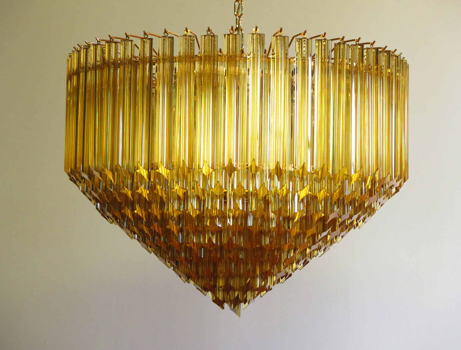 Murano Lysekrone – 265 Gule Prismeglass – detalj 5 – Murano Classics